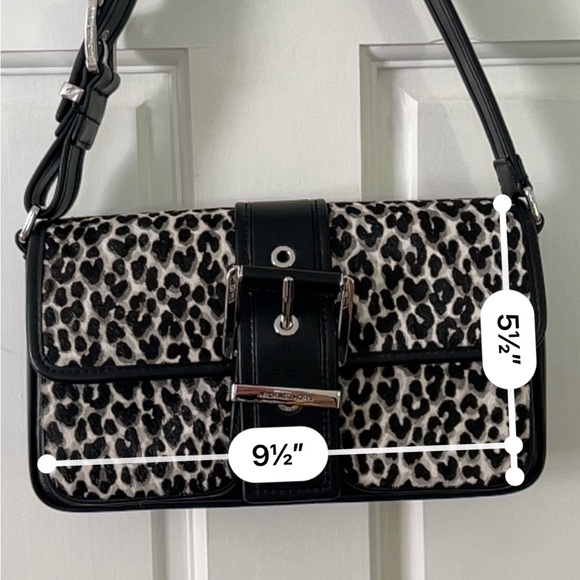 Michael Kors Black/Leopard Mini Bag | Real Cow Hair - Picture 1 of 5